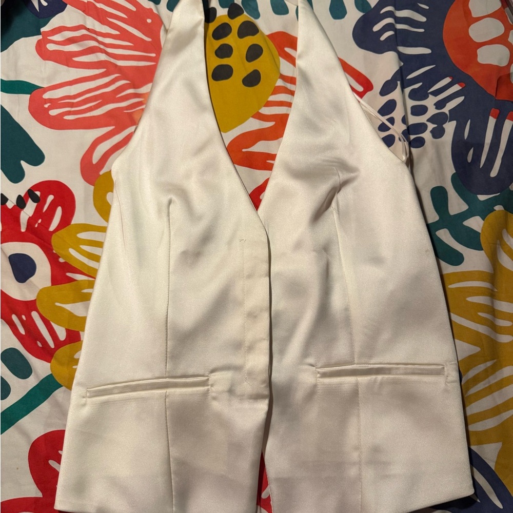 Zara Elegant White Halter Vest